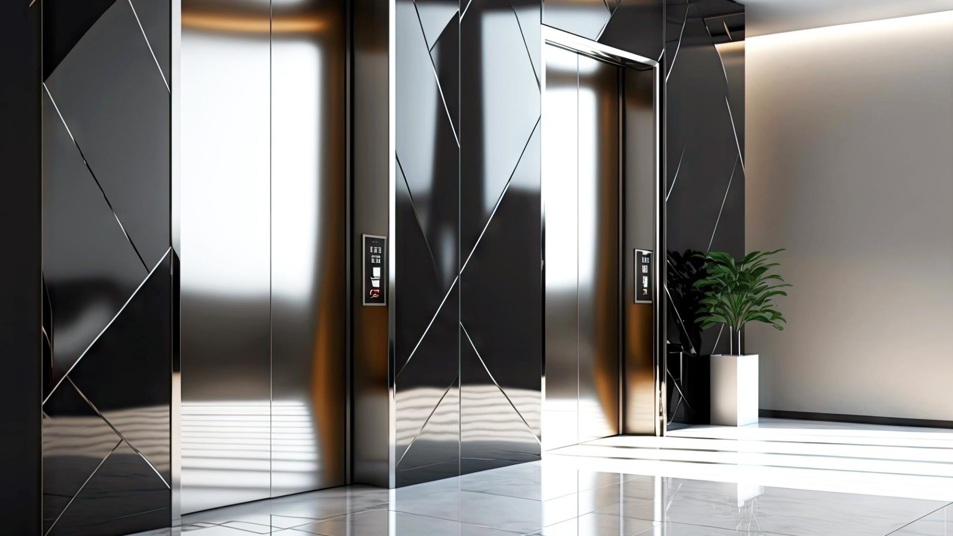 modern-lift-doors-with-glossy-metal-panels-walls_124507-58815